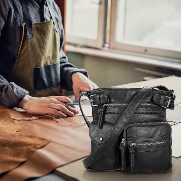 Crossbody Bags for Women, PU Leather Multi Pocket with Adjustable Straps Women S - Picture 6 of 6